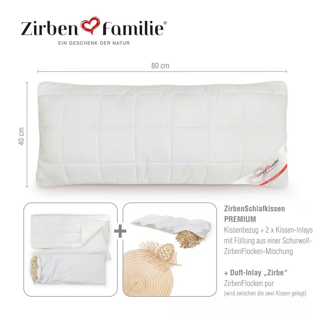 ZirbenSchlafkissen PREMIUM 40×80