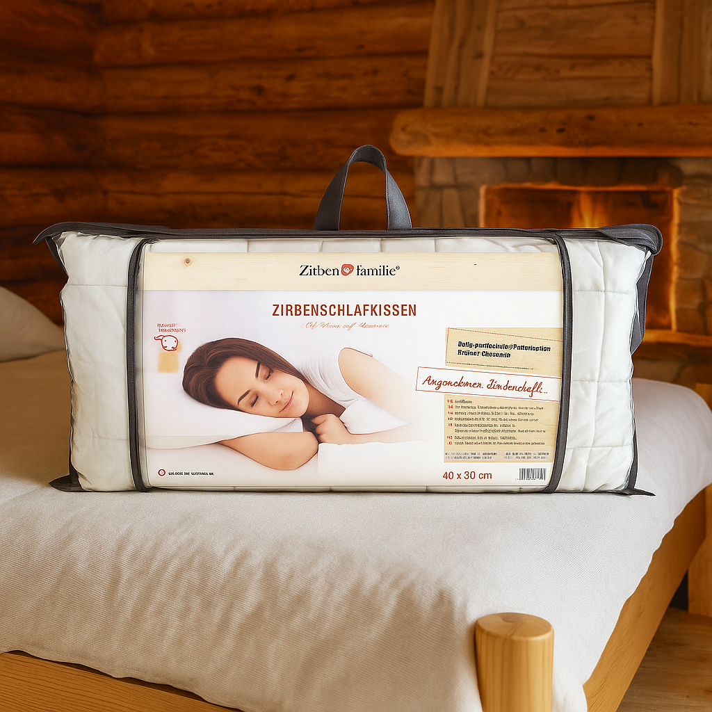 Zirbenschlafkissen Schurwolle mit Zirbe gemischt